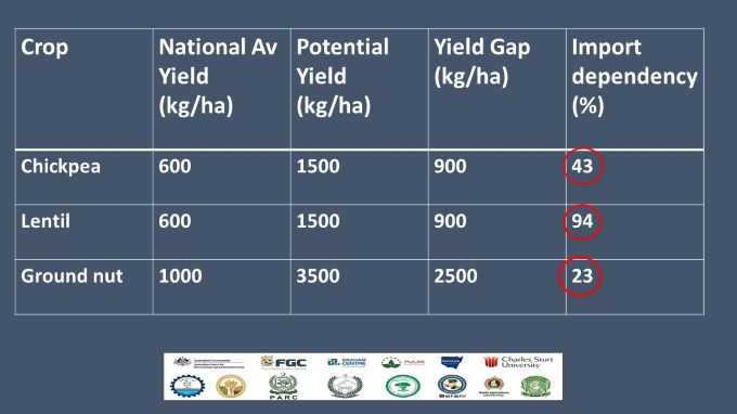 Pulse yield gap and imports 