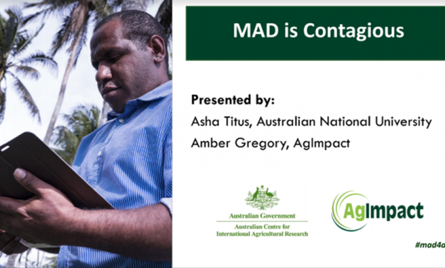 Front slide of MAD is contagious presentation.